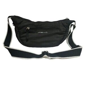 Sincerely Jules Crescent Crossbody Bag Black Nylon Adjustable Shoulder Strap